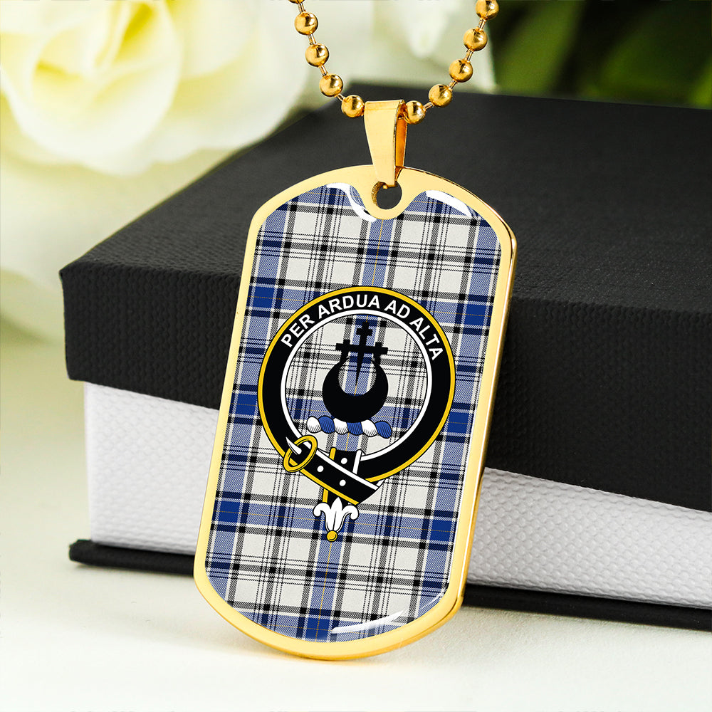 Hannay (Haney) (Hanna of Sorbie) Modern Clan Badge Classic Tartan Dog Tag Necklace