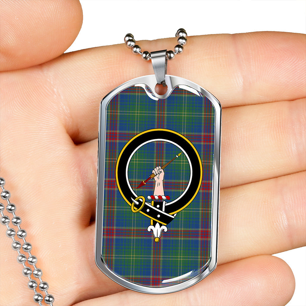 Hart Modern Clan Badge Classic Tartan Dog Tag Necklace