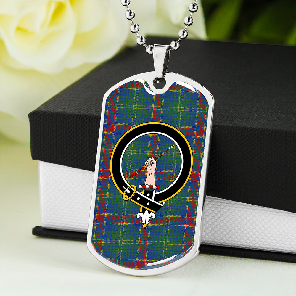 Hart Modern Clan Badge Classic Tartan Dog Tag Necklace