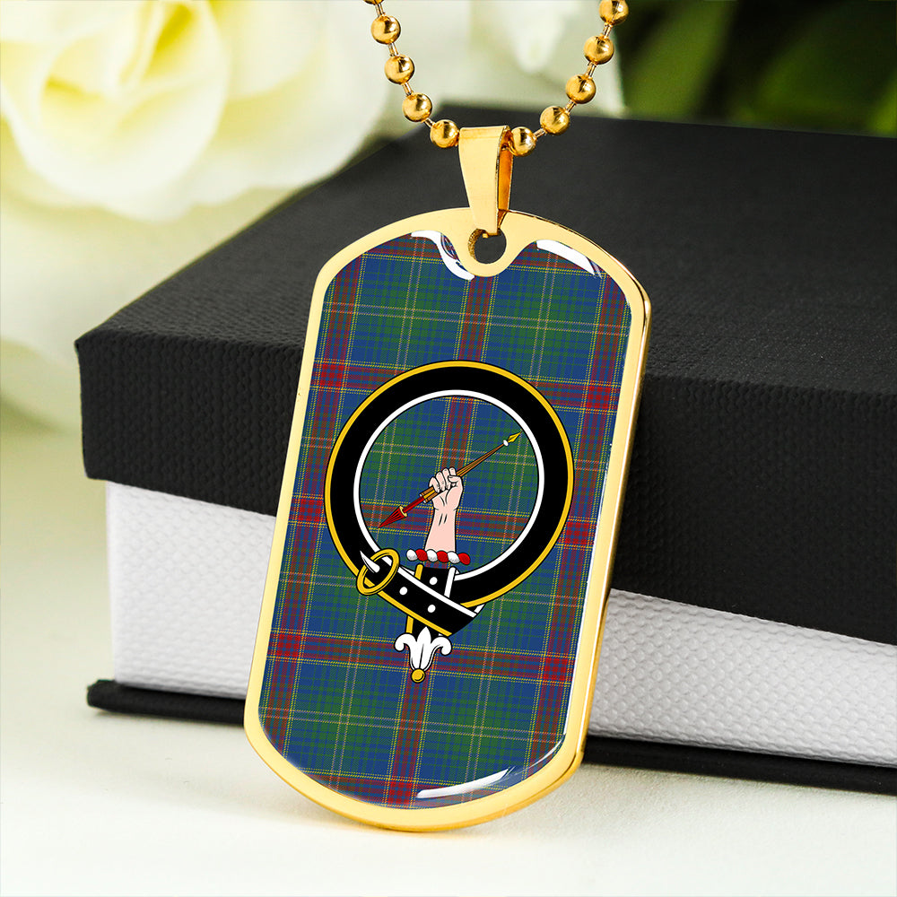 Hart Modern Clan Badge Classic Tartan Dog Tag Necklace