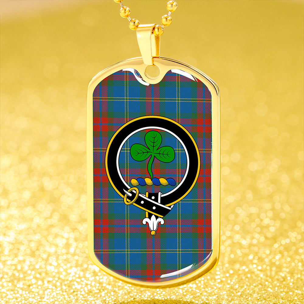 Harvey Ancient Clan Badge Classic Tartan Dog Tag Necklace