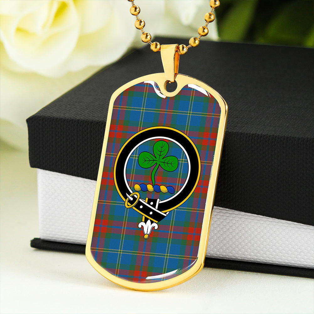 Harvey Ancient Clan Badge Classic Tartan Dog Tag Necklace