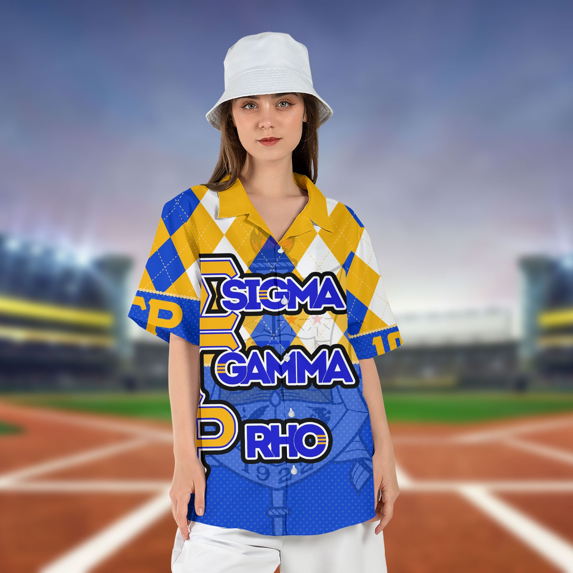 Sorority Hawaiian Shirt - Christmas Sigma Gamma Rho Girl Hawaiian Shirt Rhombus Pattern Style