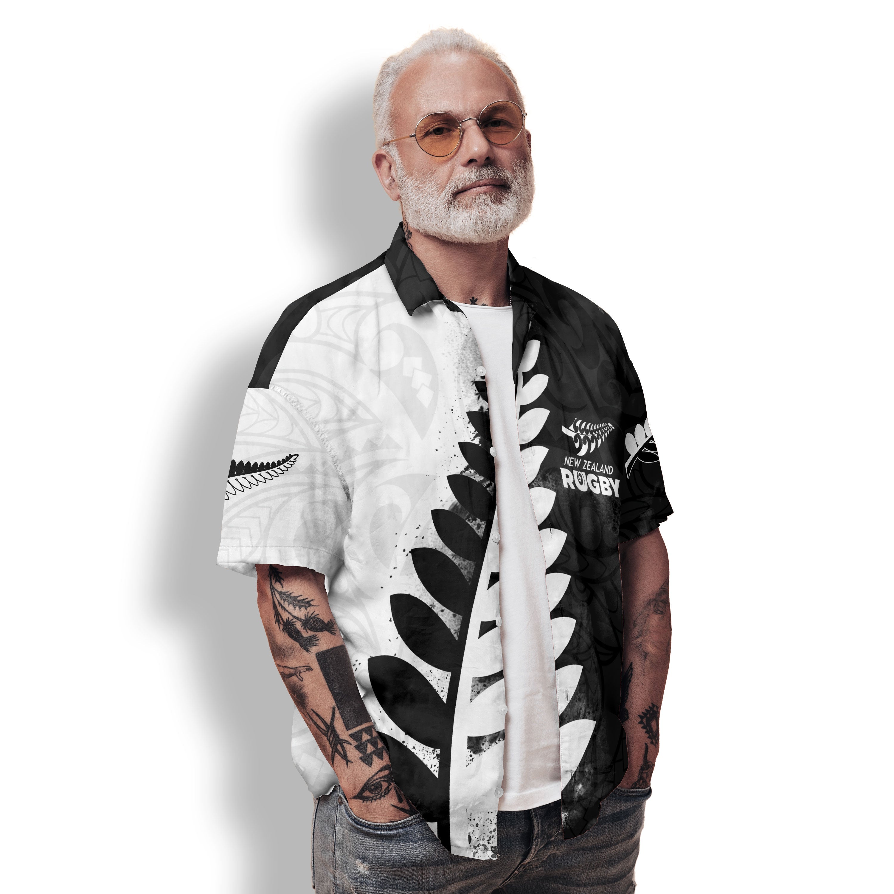 Custom New Zealand Rugby Hawaiian Shirt Silver Fern Style