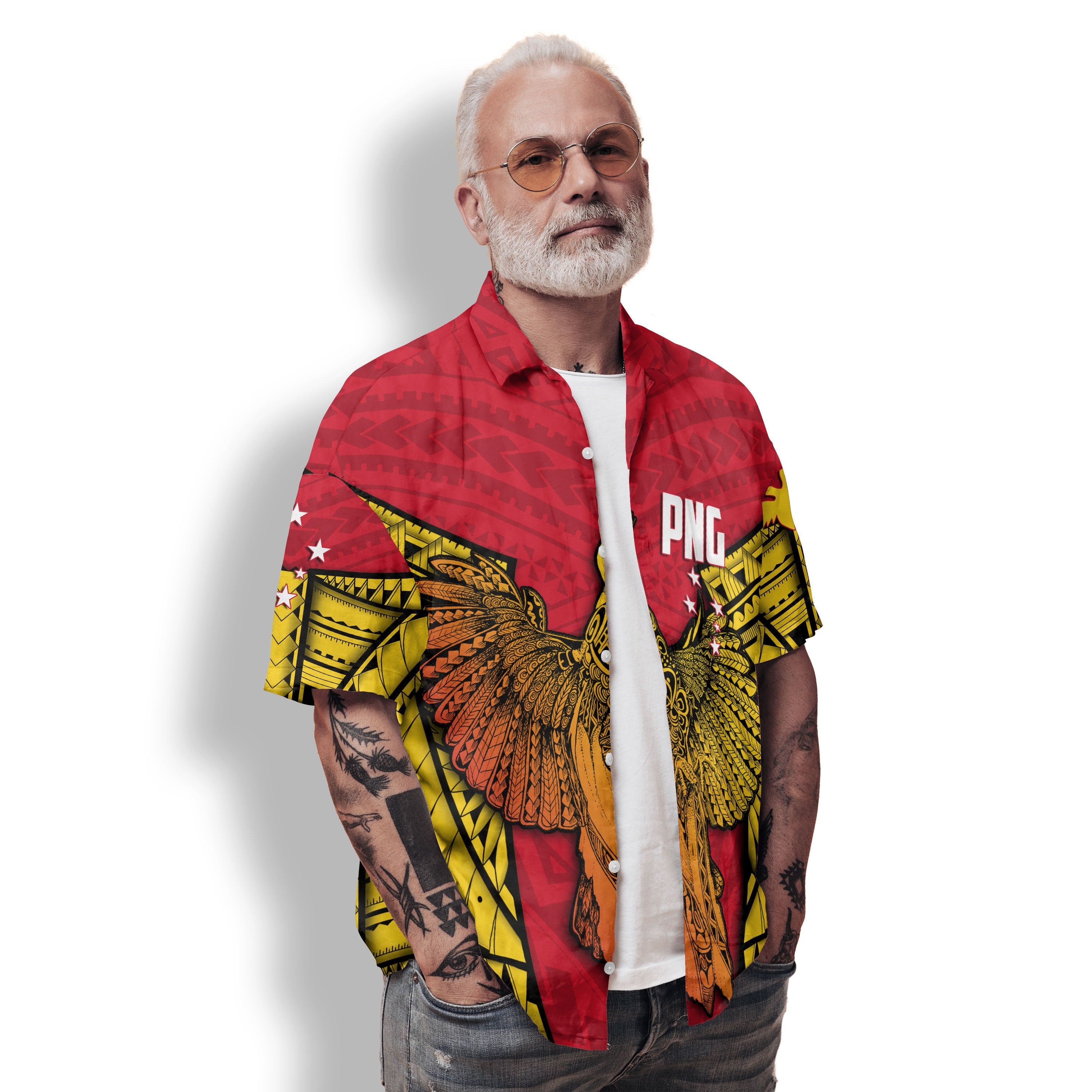 Papua New Guinea Independence Day Hawaiian Shirt Raggiana Bird of Paradise Style