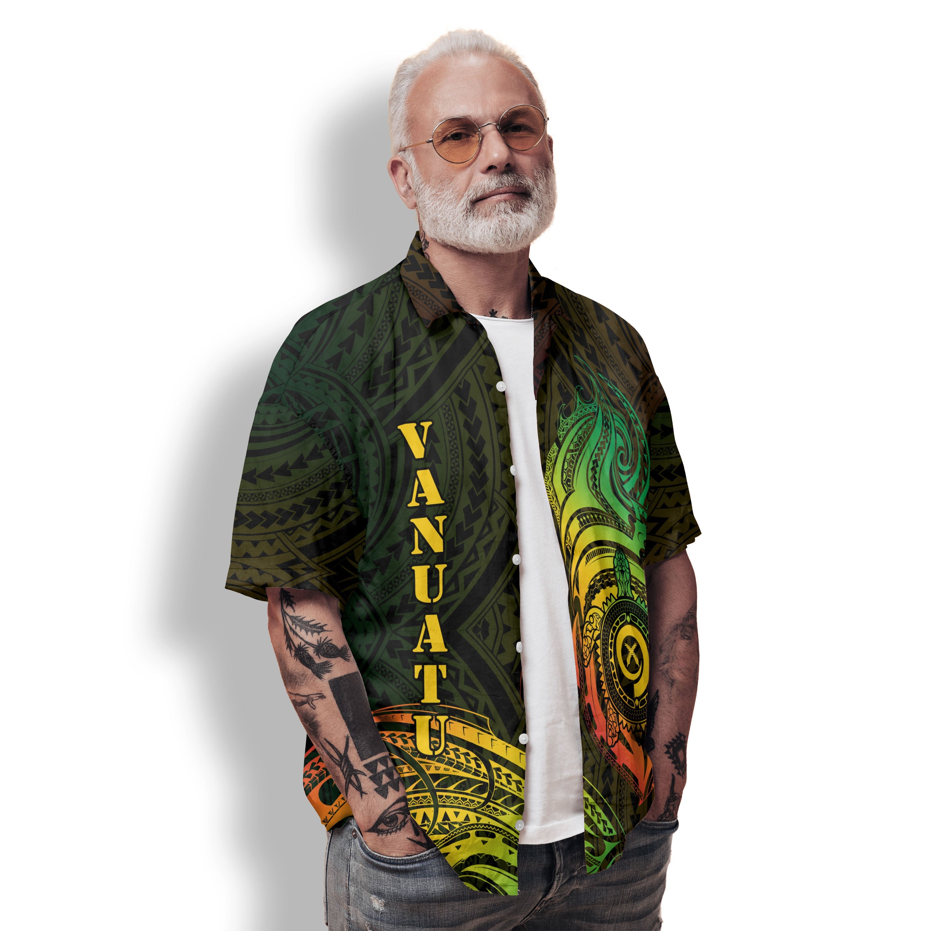 Vanuatu Hawaiian Shirt Polynesian Reggae Style