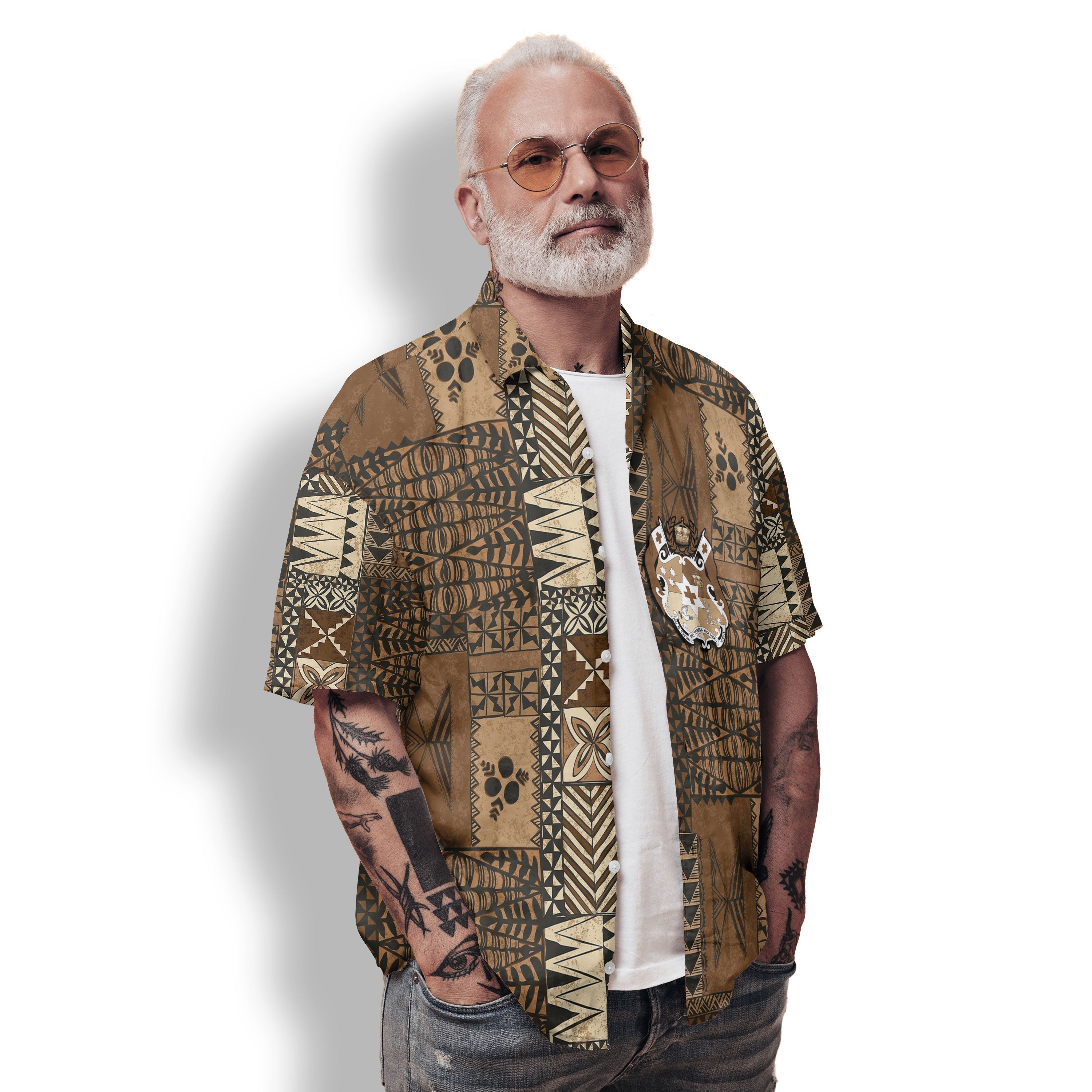 Custom Tonga Hawaiian Shirt Ngatu Tapa Style