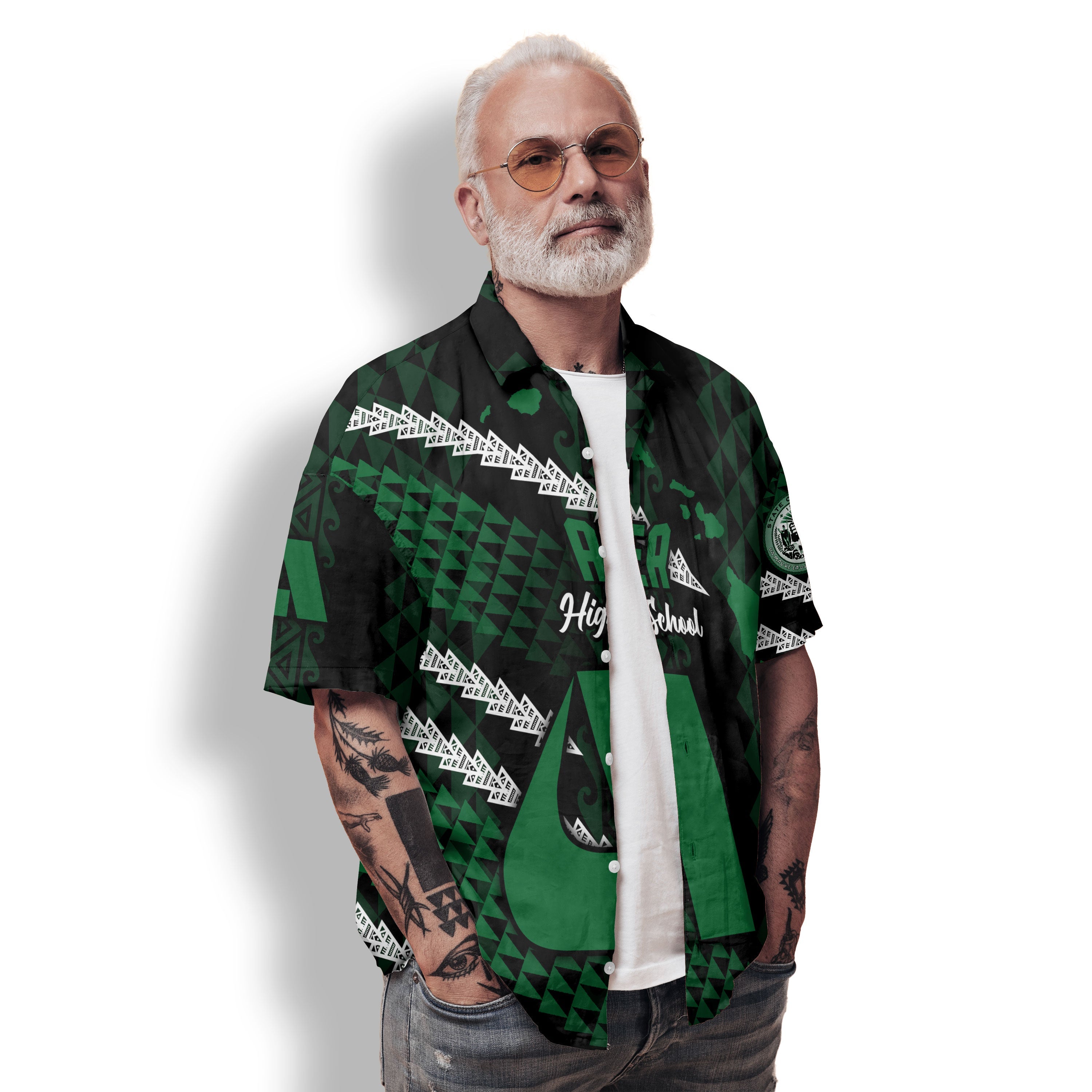 Hawaii Aiea High School Custom Hawaiian Shirt Map Style