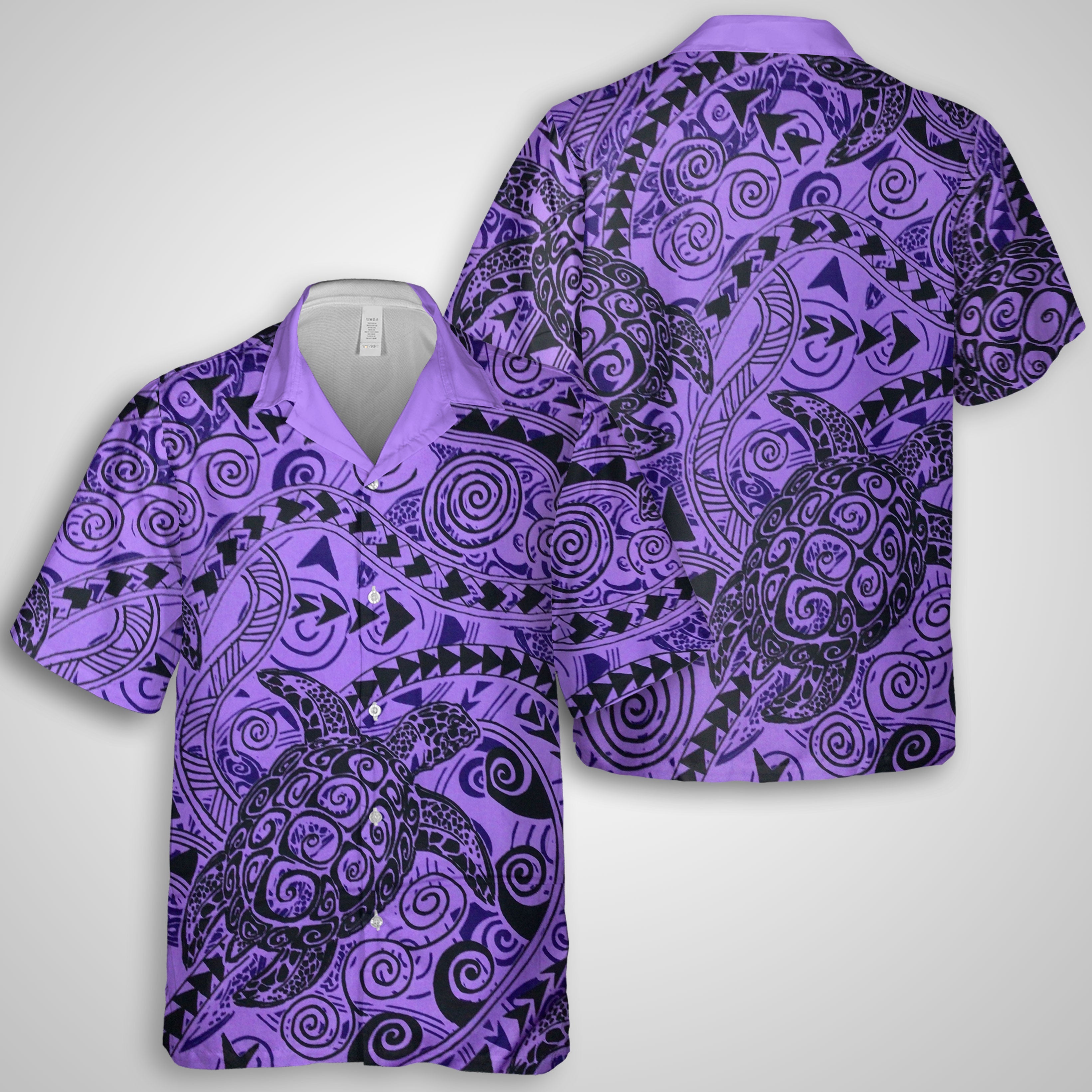 Hawaii Polynesian Turtle Hawaiian Shirt Purple Style