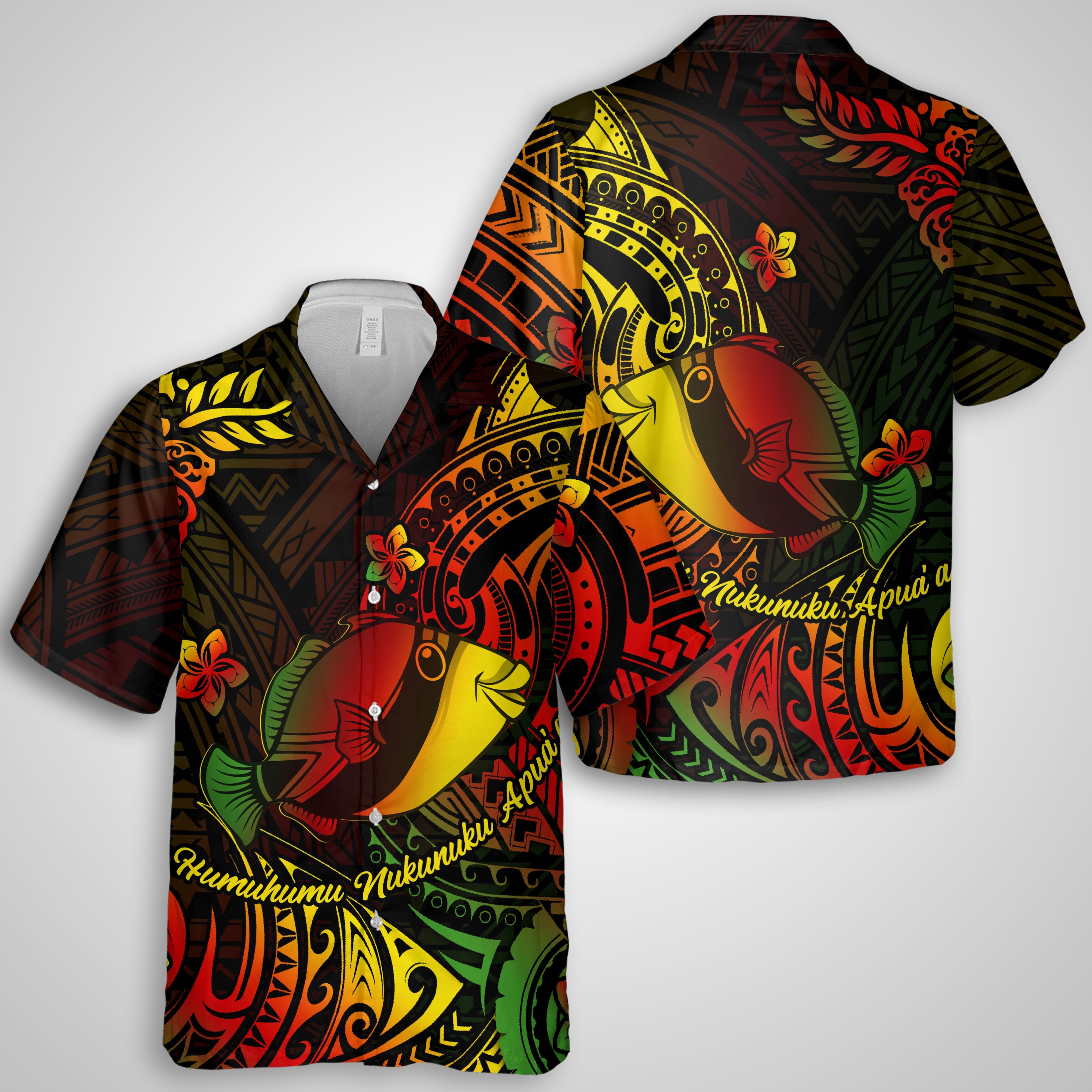 Hawaii Humuhumu Fish Hawaiian Shirt Reggae Style