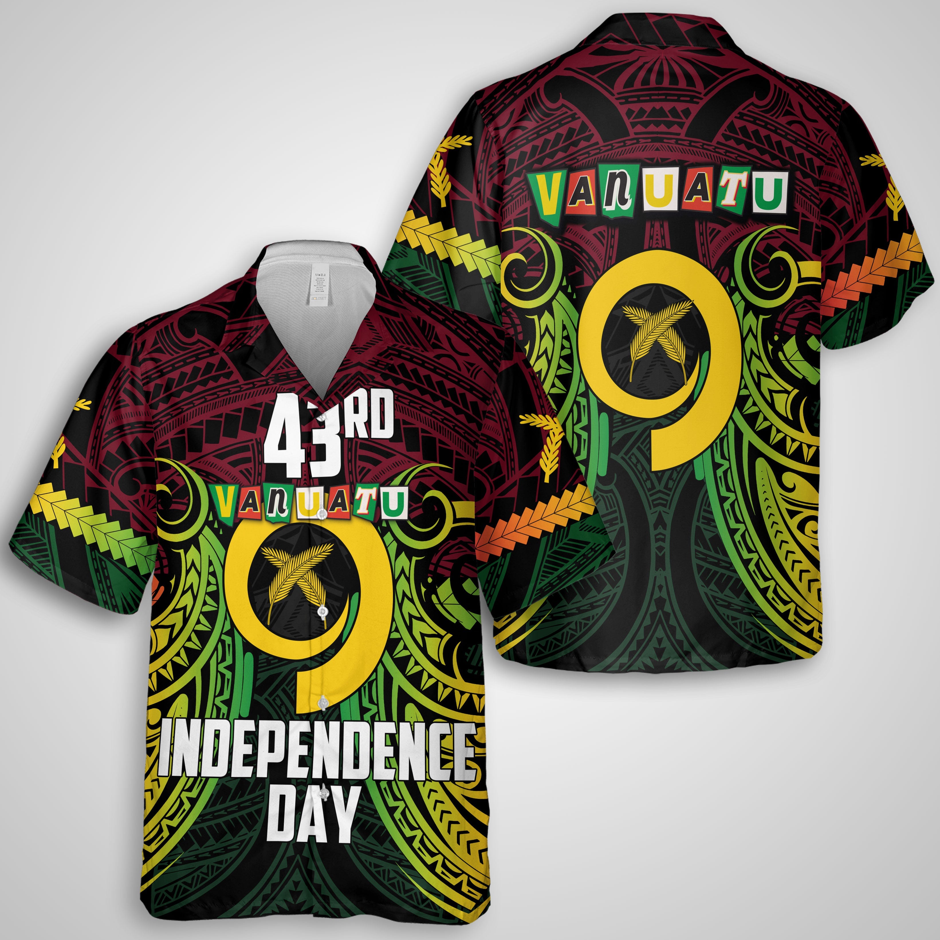 Vanuatu Hawaiian Shirt Independence Day 43rd Anniversary Style 2