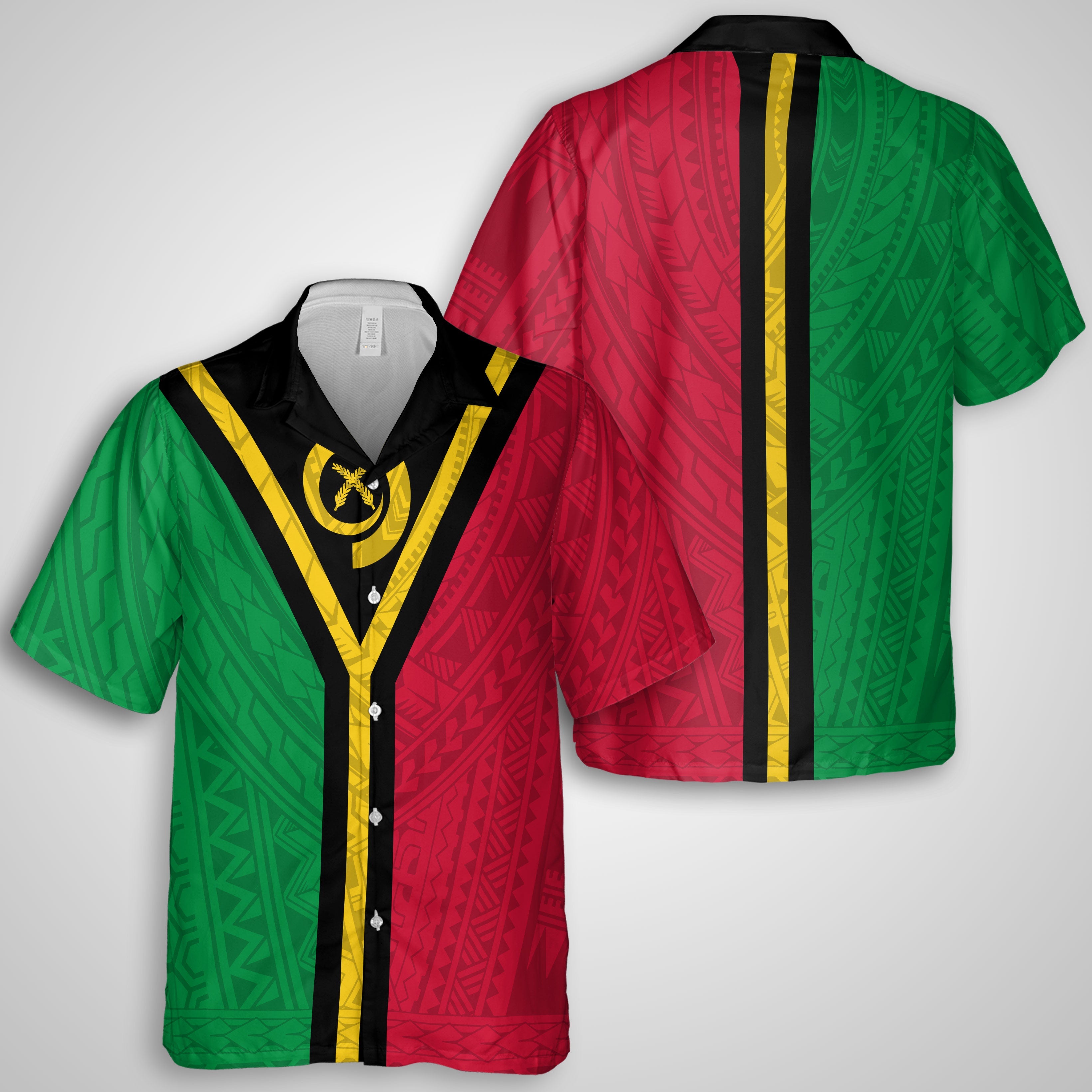 Vanuatu Hawaiian Shirt Polynesian Flag Style