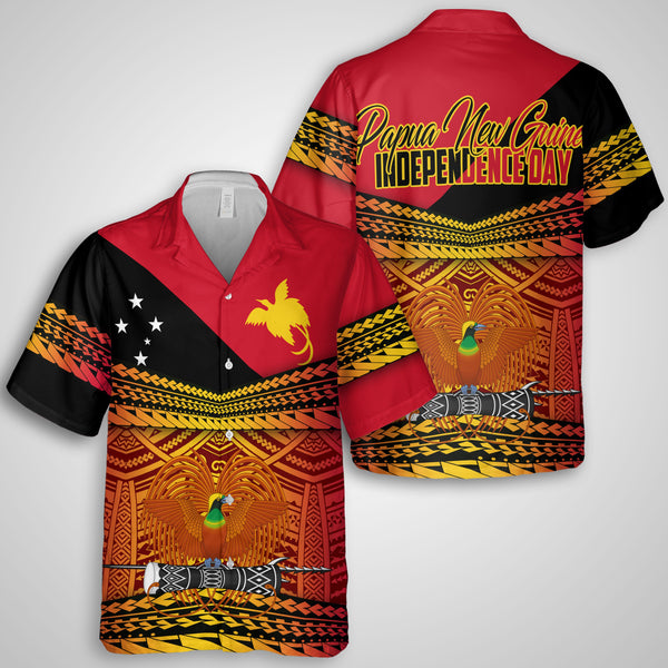 Papua New Guinea Independence Day Hawaiian Shirt PNG Emblem Style