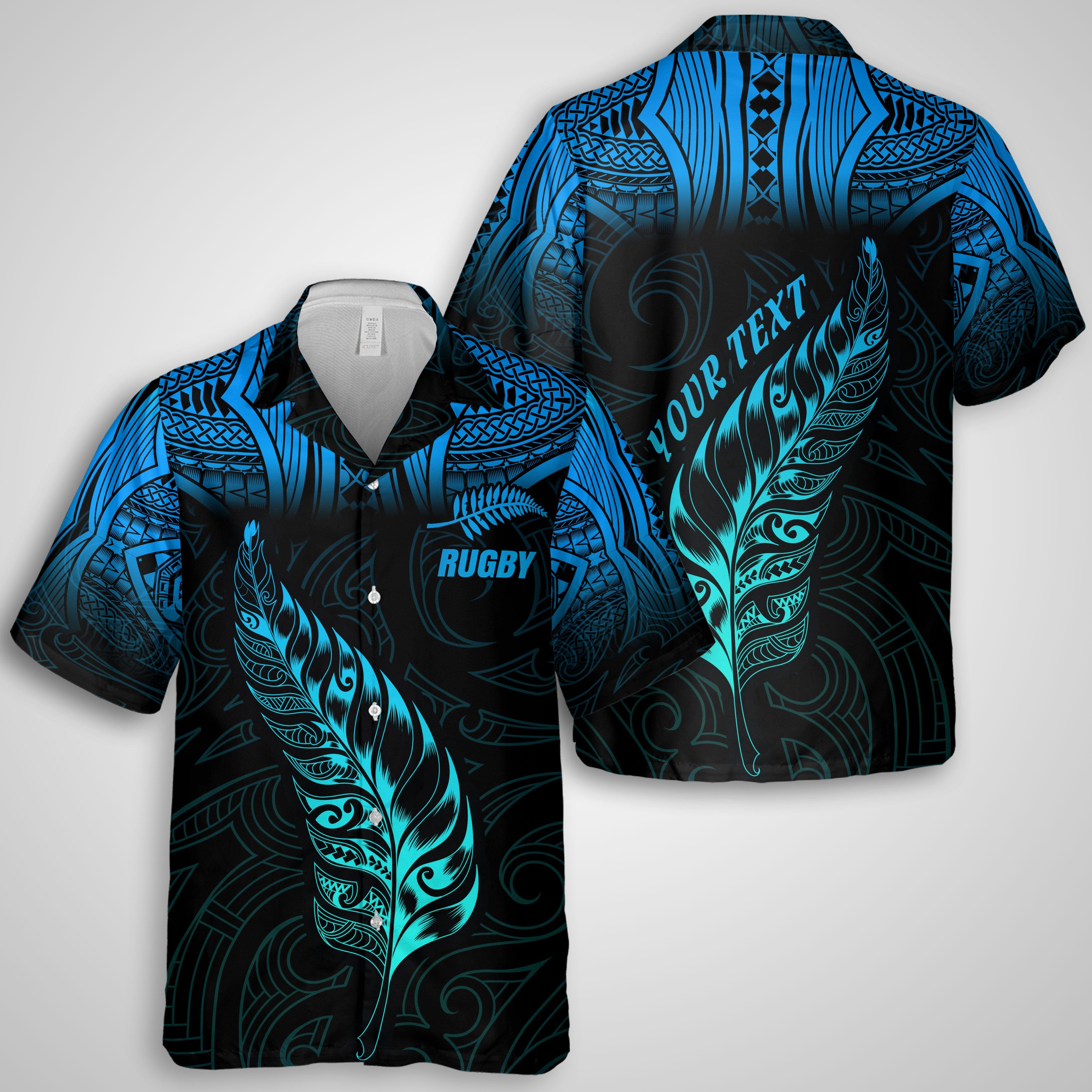 Custom New Zealand Rugby Hawaiian Shirt Maori Silver Fern Aotearoa - LH1