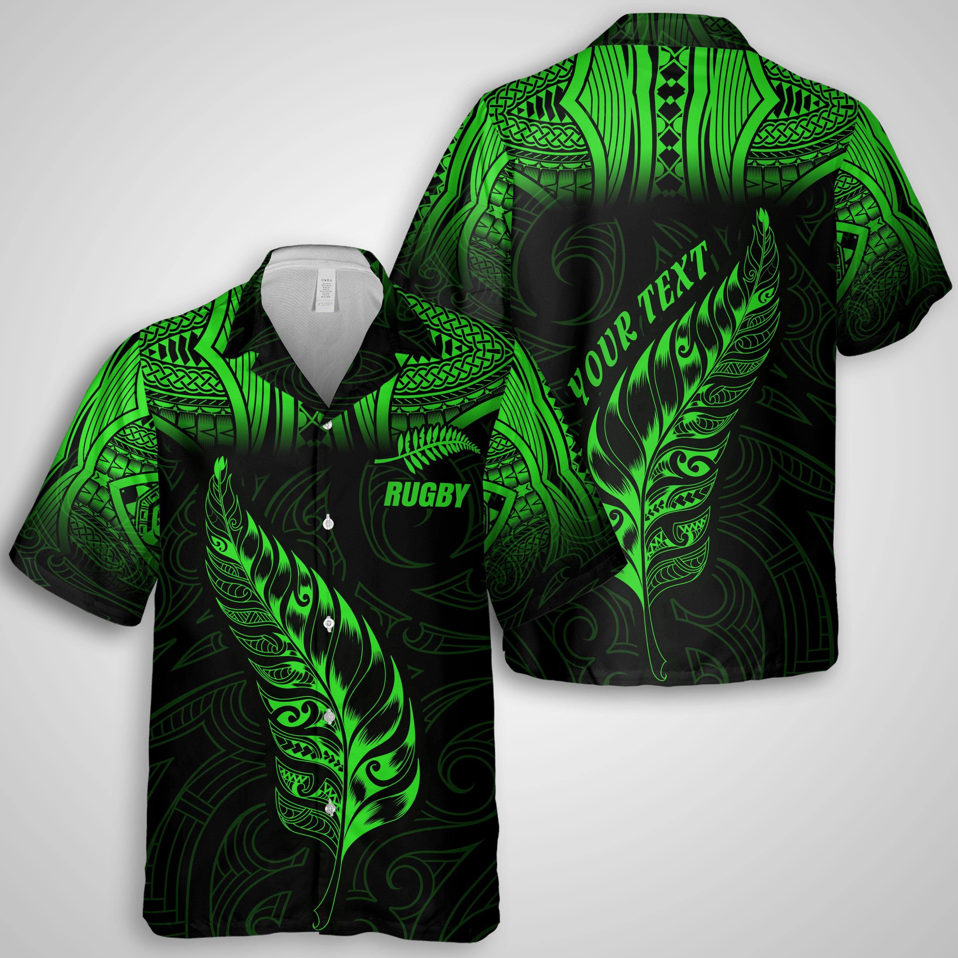 Custom New Zealand Rugby Hawaiian Shirt Maori Silver Fern Aotearoa - LH1