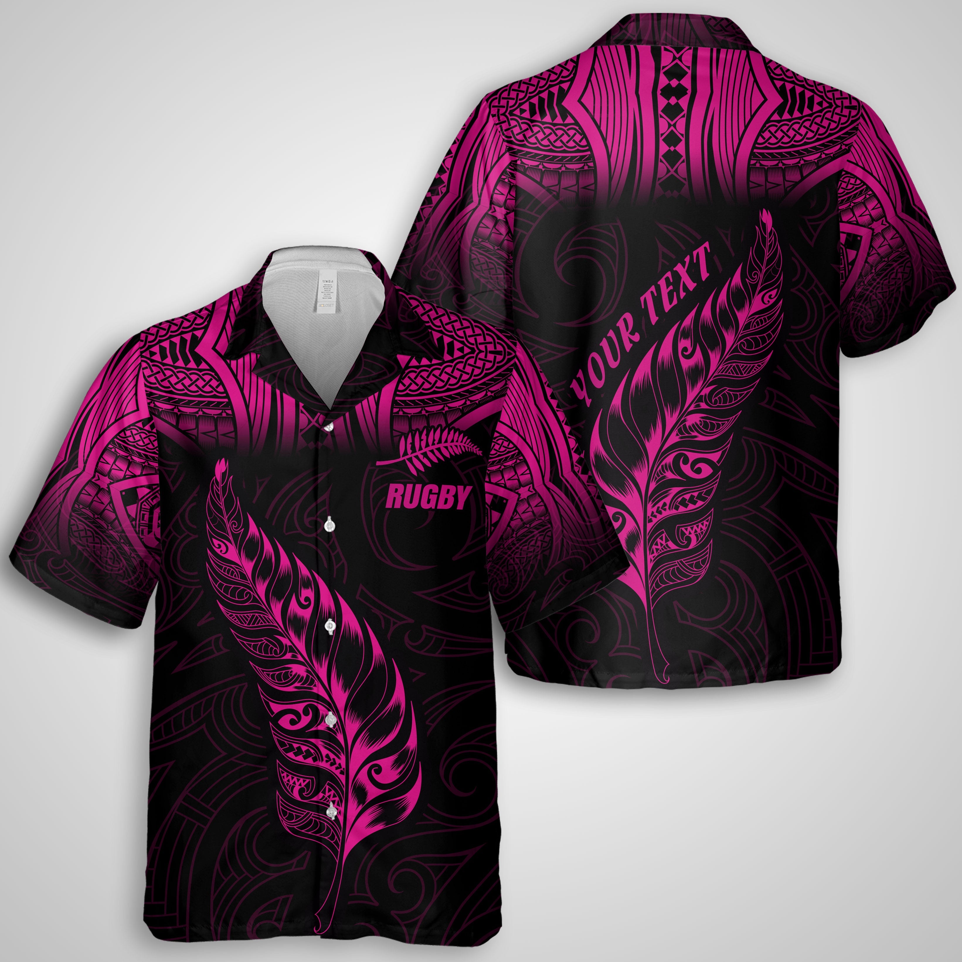 Custom New Zealand Rugby Hawaiian Shirt Maori Silver Fern Aotearoa - LH1