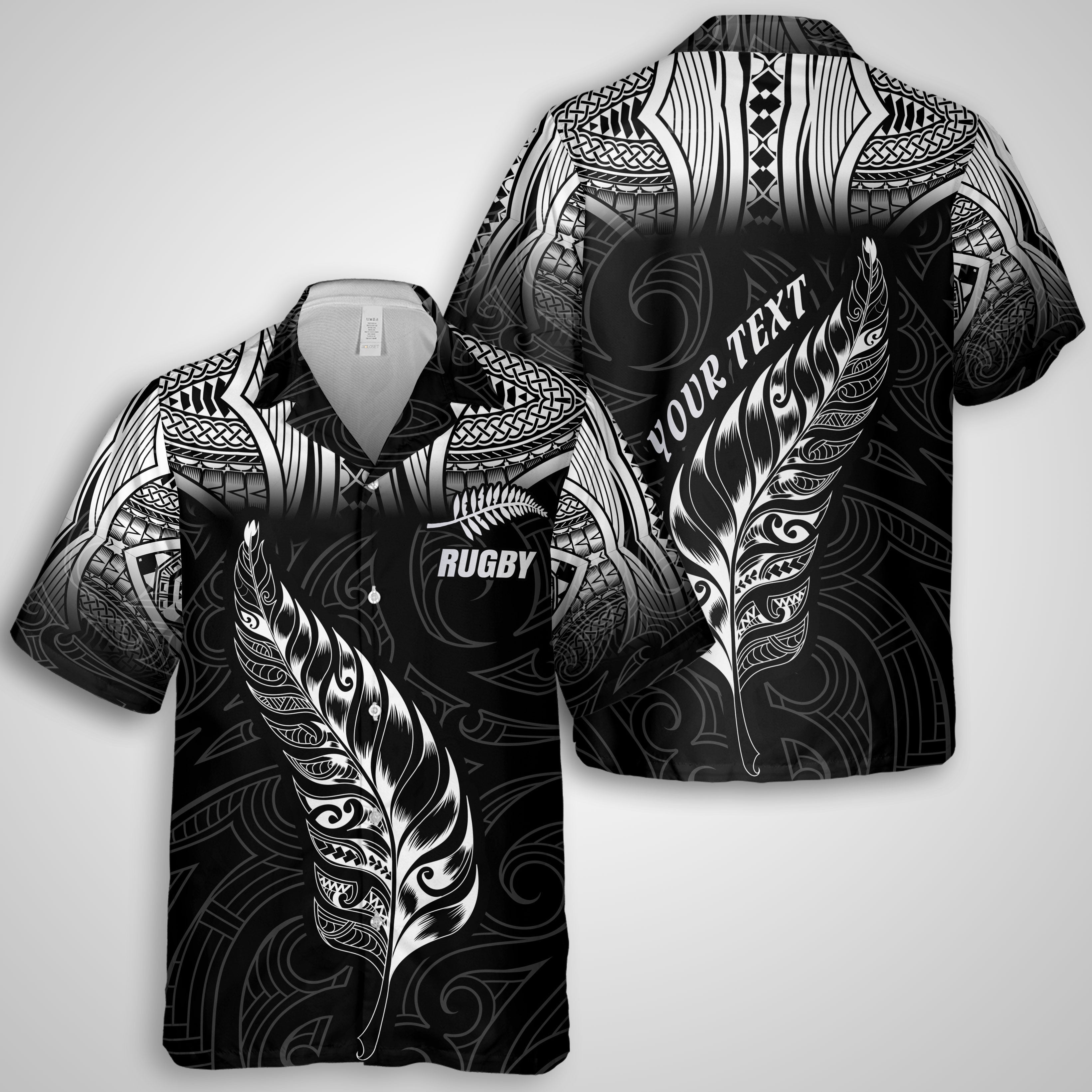 Custom New Zealand Rugby Hawaiian Shirt Maori Silver Fern Aotearoa - LH1