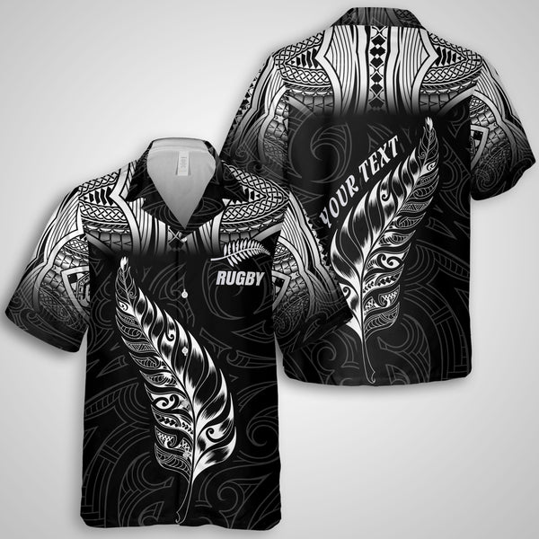 Custom New Zealand Rugby Hawaiian Shirt Maori Silver Fern Aotearoa - LH1