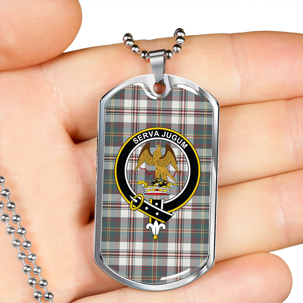 Hay Dress Weathered Clan Badge Classic Tartan Dog Tag Necklace