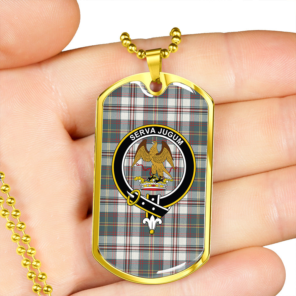 Hay Dress Weathered Clan Badge Classic Tartan Dog Tag Necklace