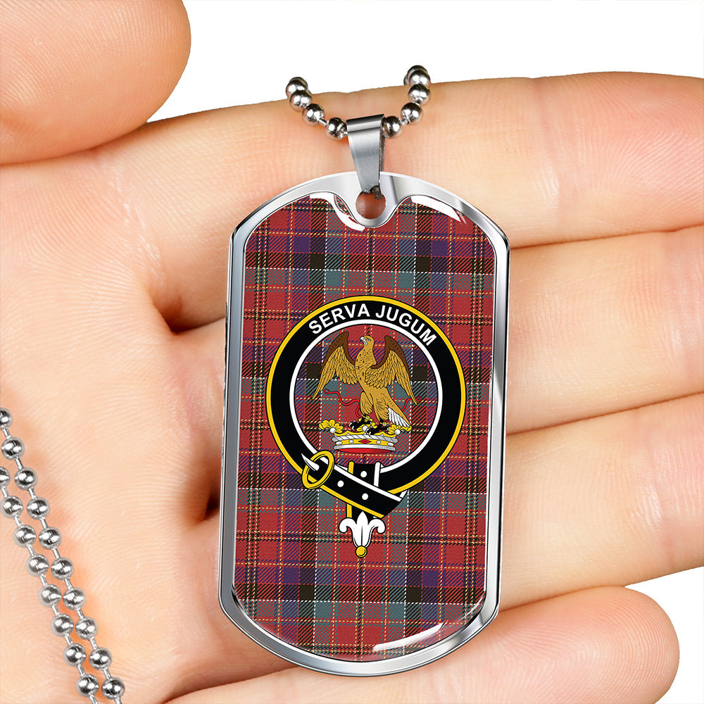 Hay and Leith Weathered Clan Badge Classic Tartan Dog Tag Necklace