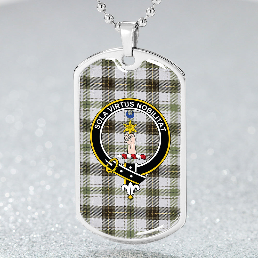 Henderson Dress #2 (MacKendrick Dress #2) Weathered Clan Badge Classic Tartan Dog Tag Necklace