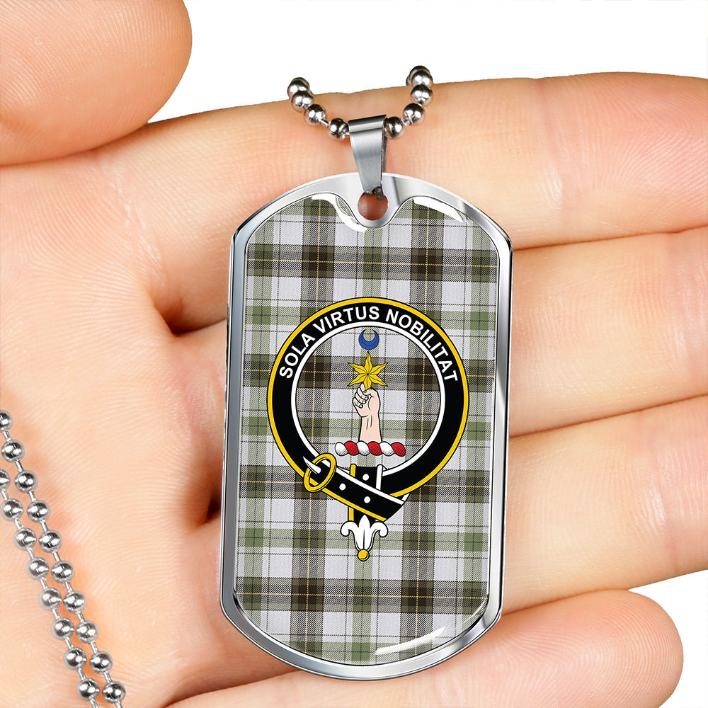 Henderson Dress #2 (MacKendrick Dress #2) Weathered Clan Badge Classic Tartan Dog Tag Necklace