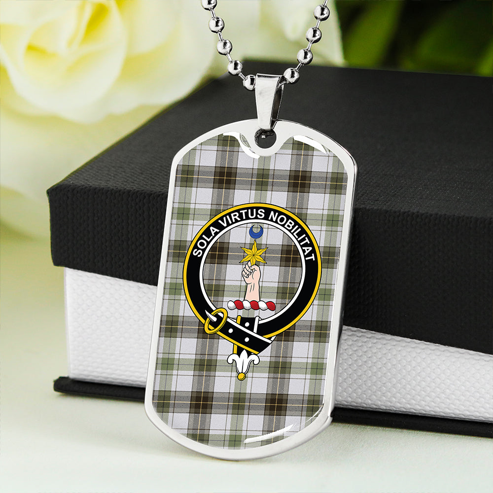 Henderson Dress #2 (MacKendrick Dress #2) Weathered Clan Badge Classic Tartan Dog Tag Necklace