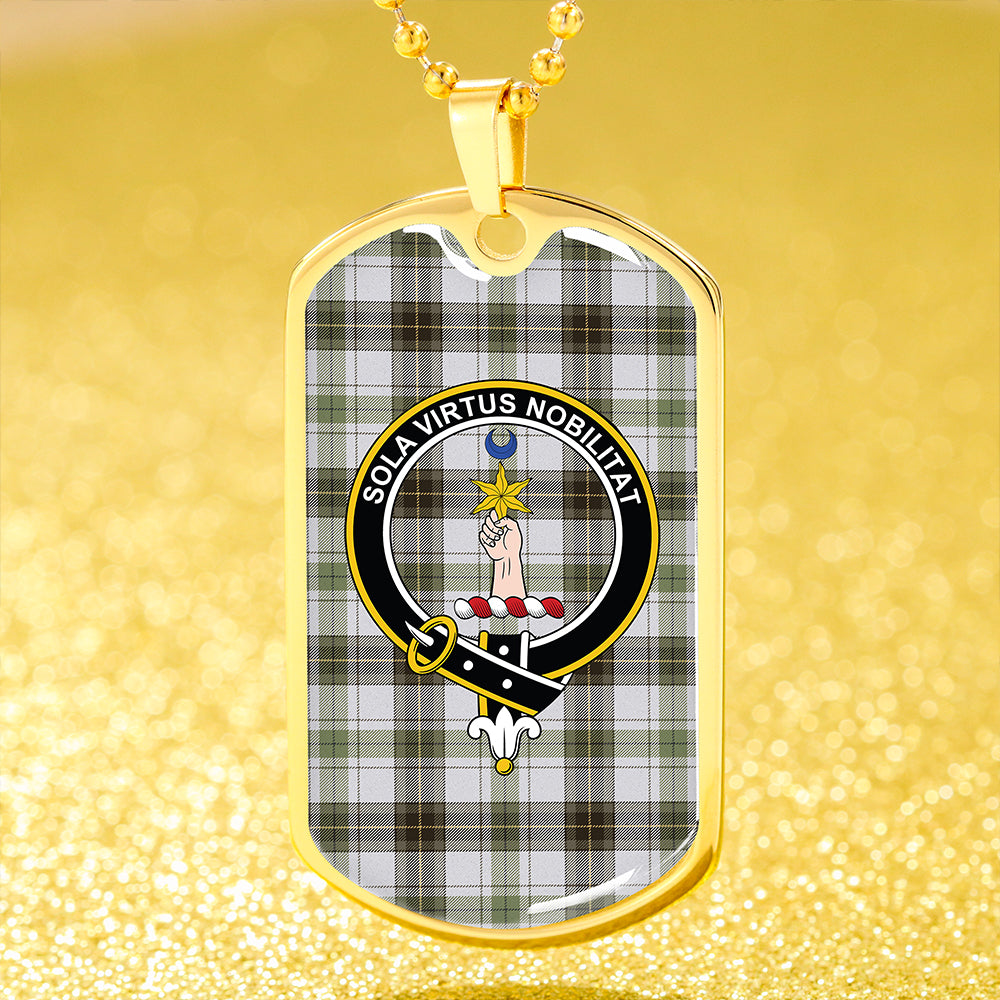 Henderson Dress #2 (MacKendrick Dress #2) Weathered Clan Badge Classic Tartan Dog Tag Necklace