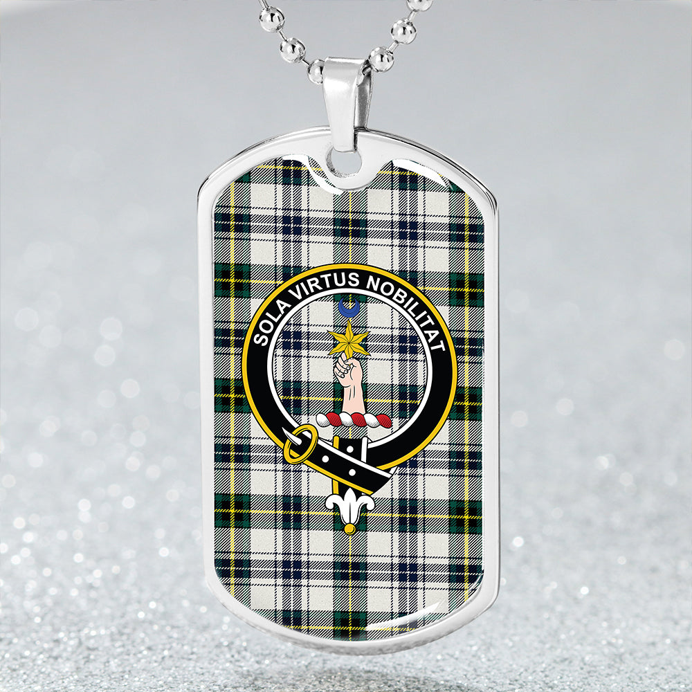 Henderson Dress #3 (MacKendrick Dress #3) Modern Clan Badge Classic Tartan Dog Tag Necklace