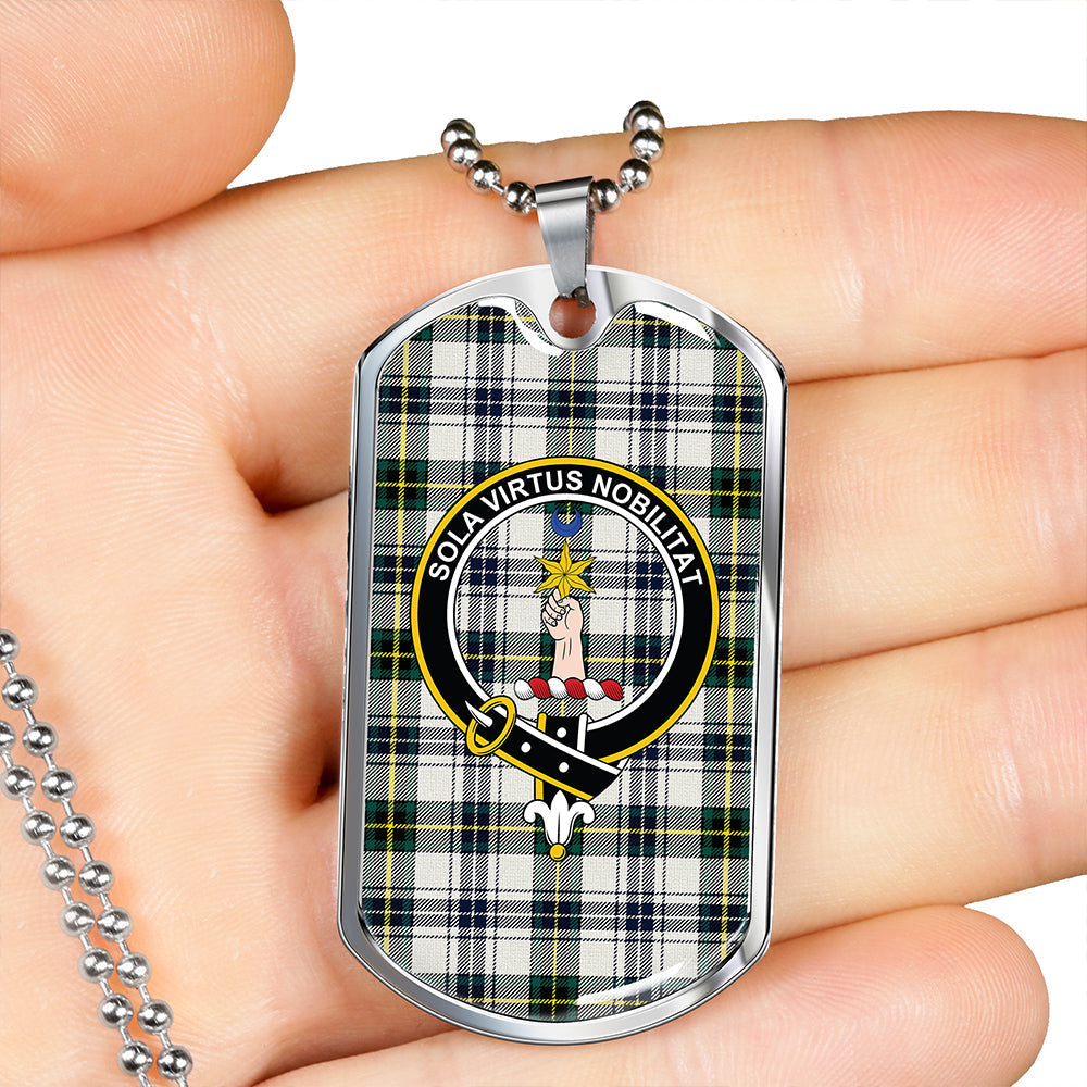 Henderson Dress #3 (MacKendrick Dress #3) Modern Clan Badge Classic Tartan Dog Tag Necklace