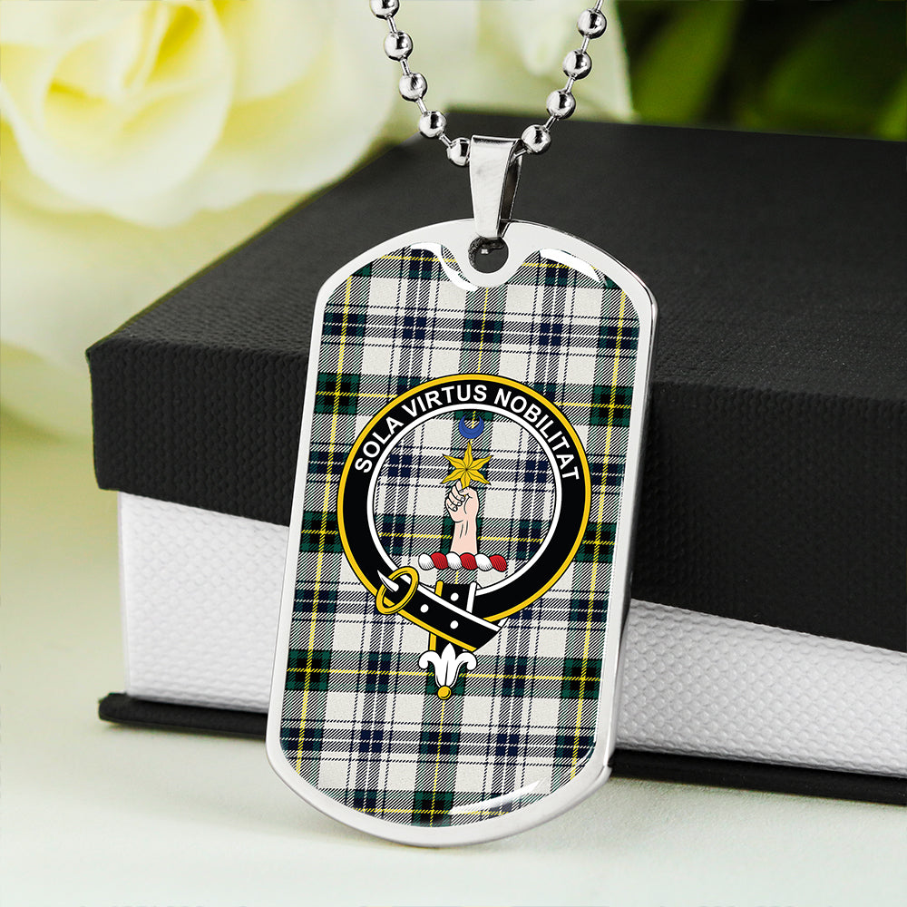Henderson Dress #3 (MacKendrick Dress #3) Modern Clan Badge Classic Tartan Dog Tag Necklace