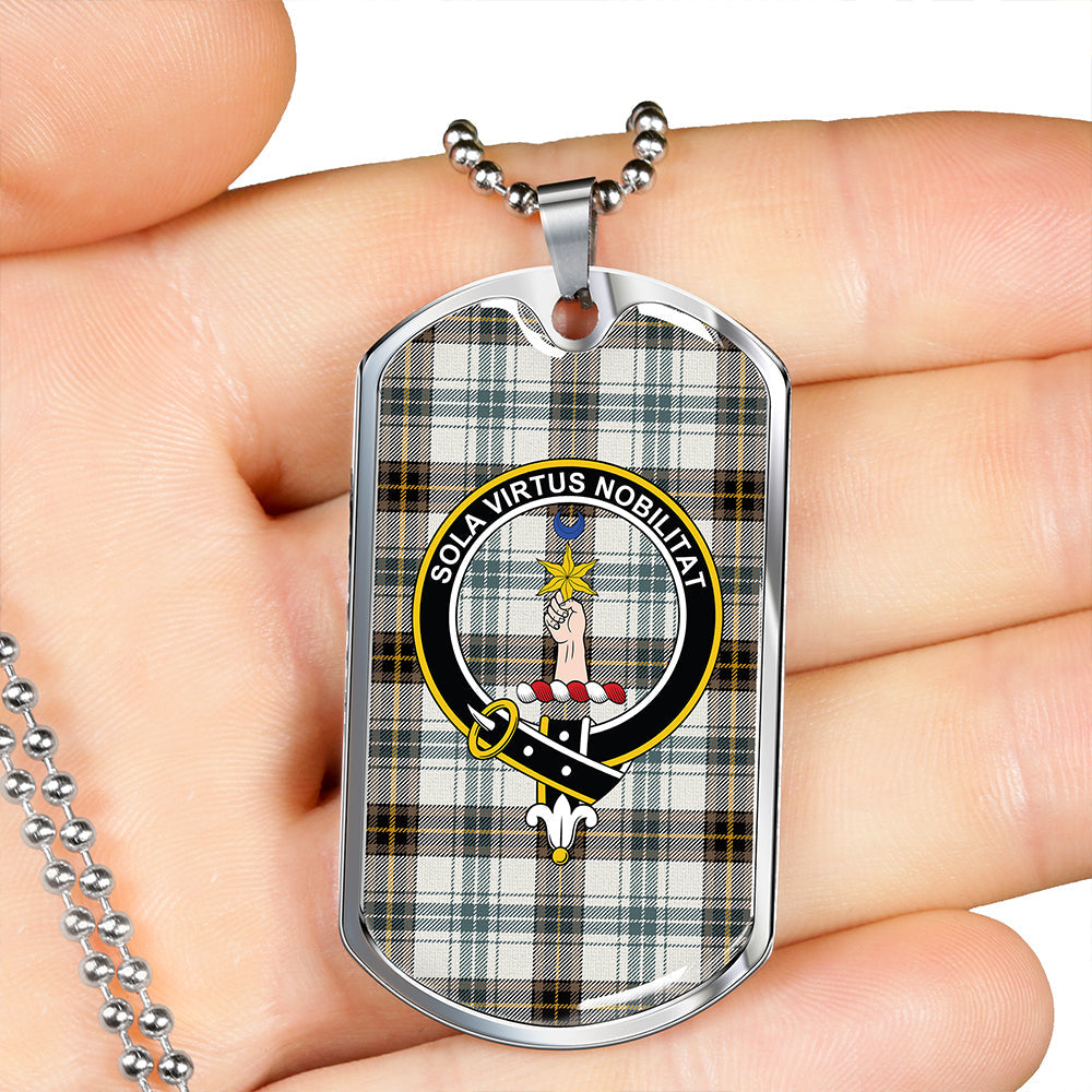 Henderson Dress #3 (MacKendrick Dress #3) Weathered Clan Badge Classic Tartan Dog Tag Necklace