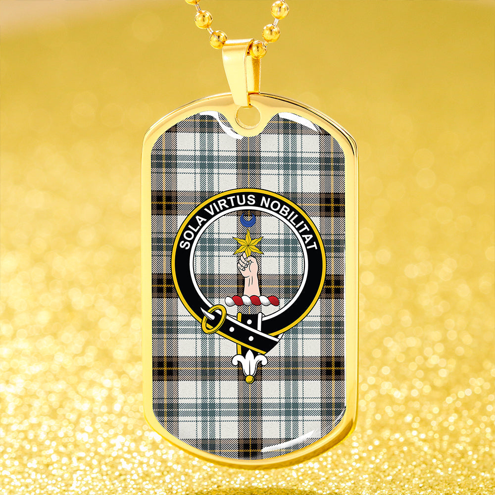 Henderson Dress #3 (MacKendrick Dress #3) Weathered Clan Badge Classic Tartan Dog Tag Necklace