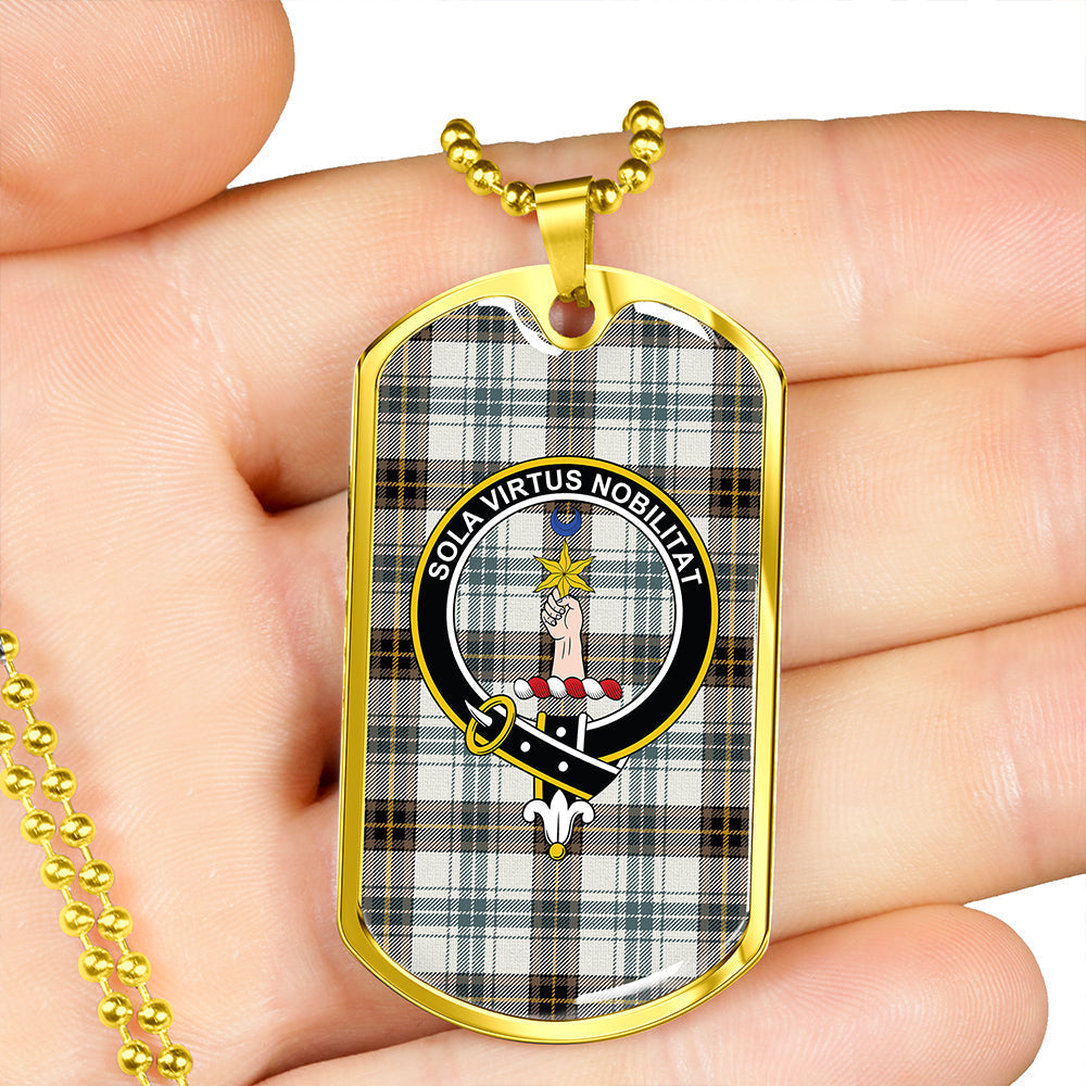 Henderson Dress #3 (MacKendrick Dress #3) Weathered Clan Badge Classic Tartan Dog Tag Necklace