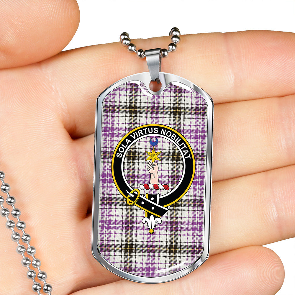 Henderson Dress (MacKendrick Dress) Weathered Clan Badge Classic Tartan Dog Tag Necklace
