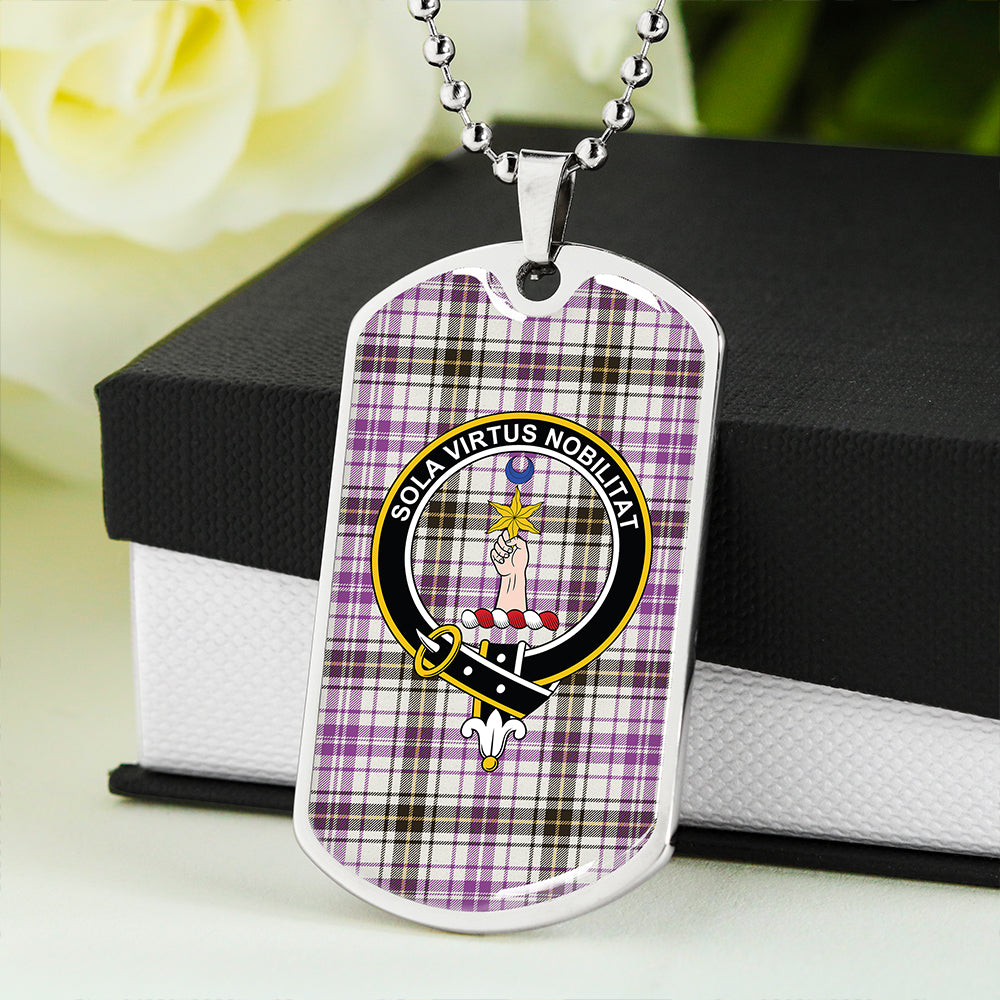 Henderson Dress (MacKendrick Dress) Weathered Clan Badge Classic Tartan Dog Tag Necklace