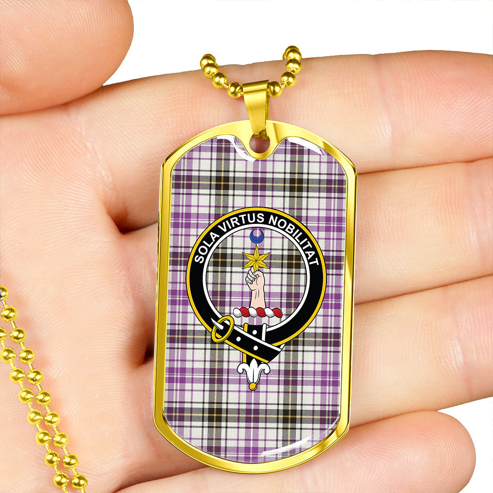 Henderson Dress (MacKendrick Dress) Weathered Clan Badge Classic Tartan Dog Tag Necklace