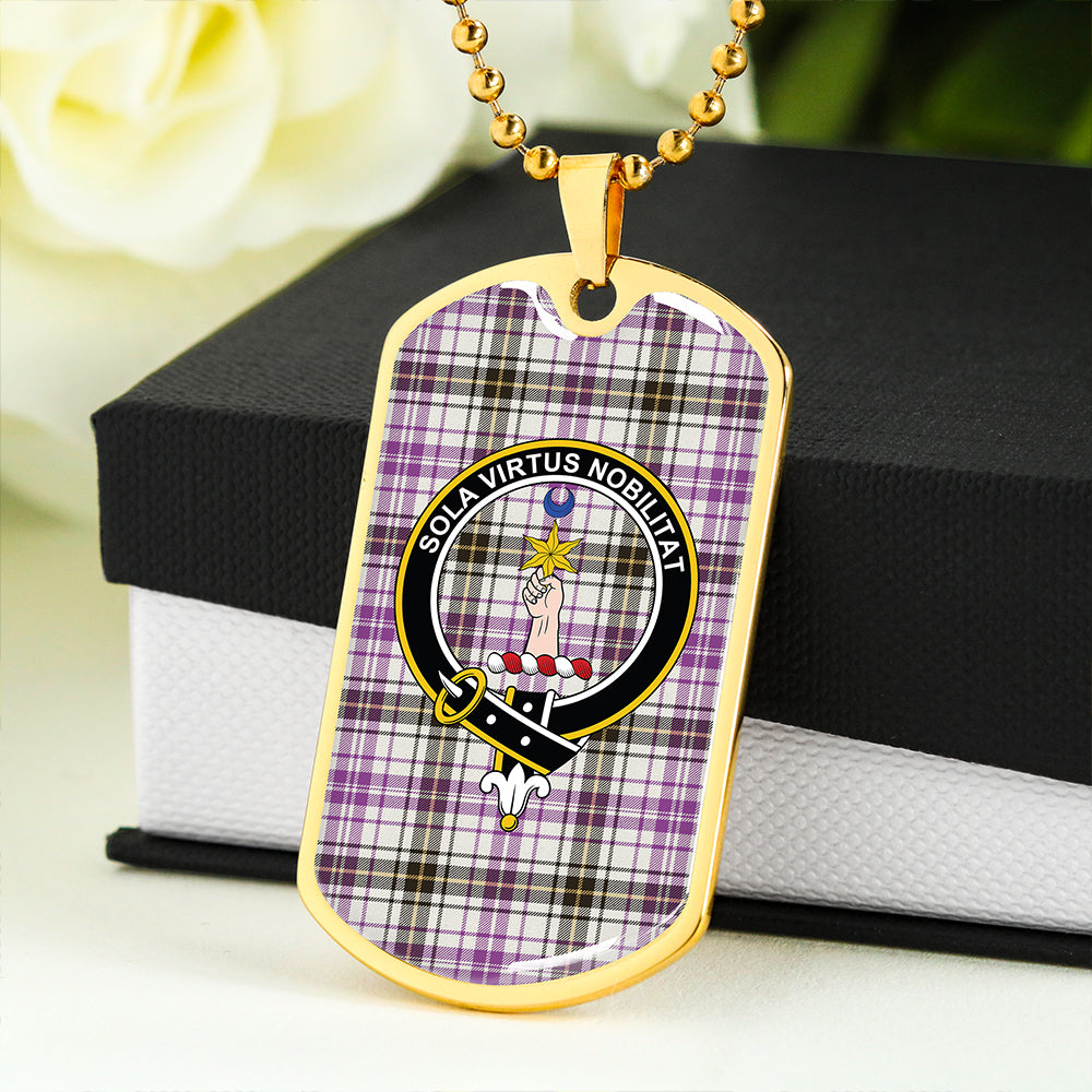 Henderson Dress (MacKendrick Dress) Weathered Clan Badge Classic Tartan Dog Tag Necklace