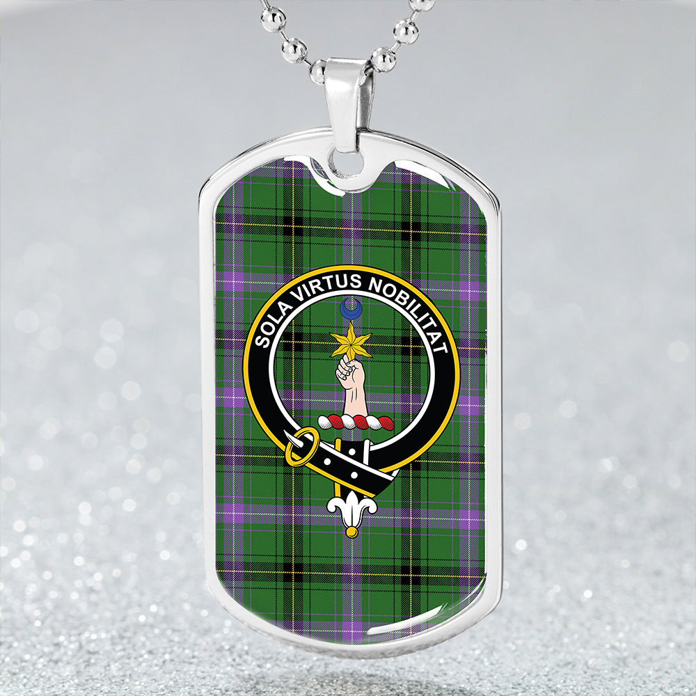 Henderson (MacKendrick) Ancient Clan Badge Classic Tartan Dog Tag Necklace