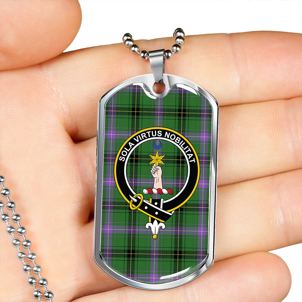 Henderson (MacKendrick) Ancient Clan Badge Classic Tartan Dog Tag Necklace