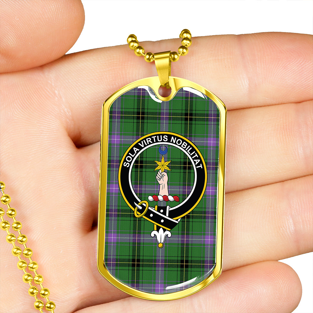Henderson (MacKendrick) Ancient Clan Badge Classic Tartan Dog Tag Necklace