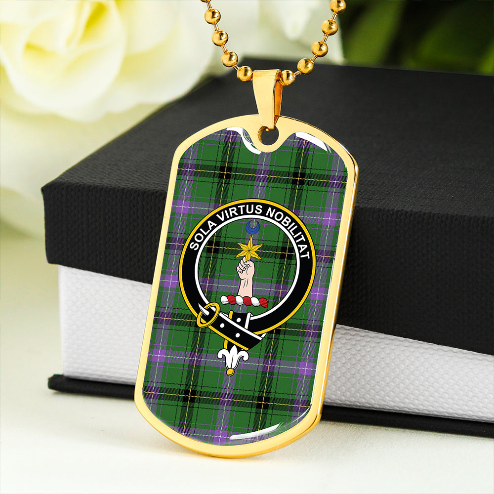 Henderson (MacKendrick) Ancient Clan Badge Classic Tartan Dog Tag Necklace