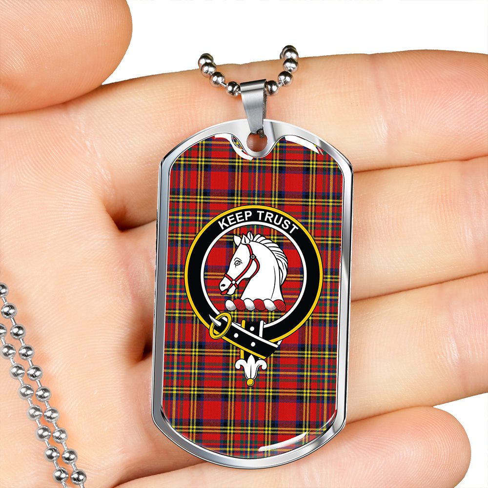 Hepburn Modern Clan Badge Classic Tartan Dog Tag Necklace