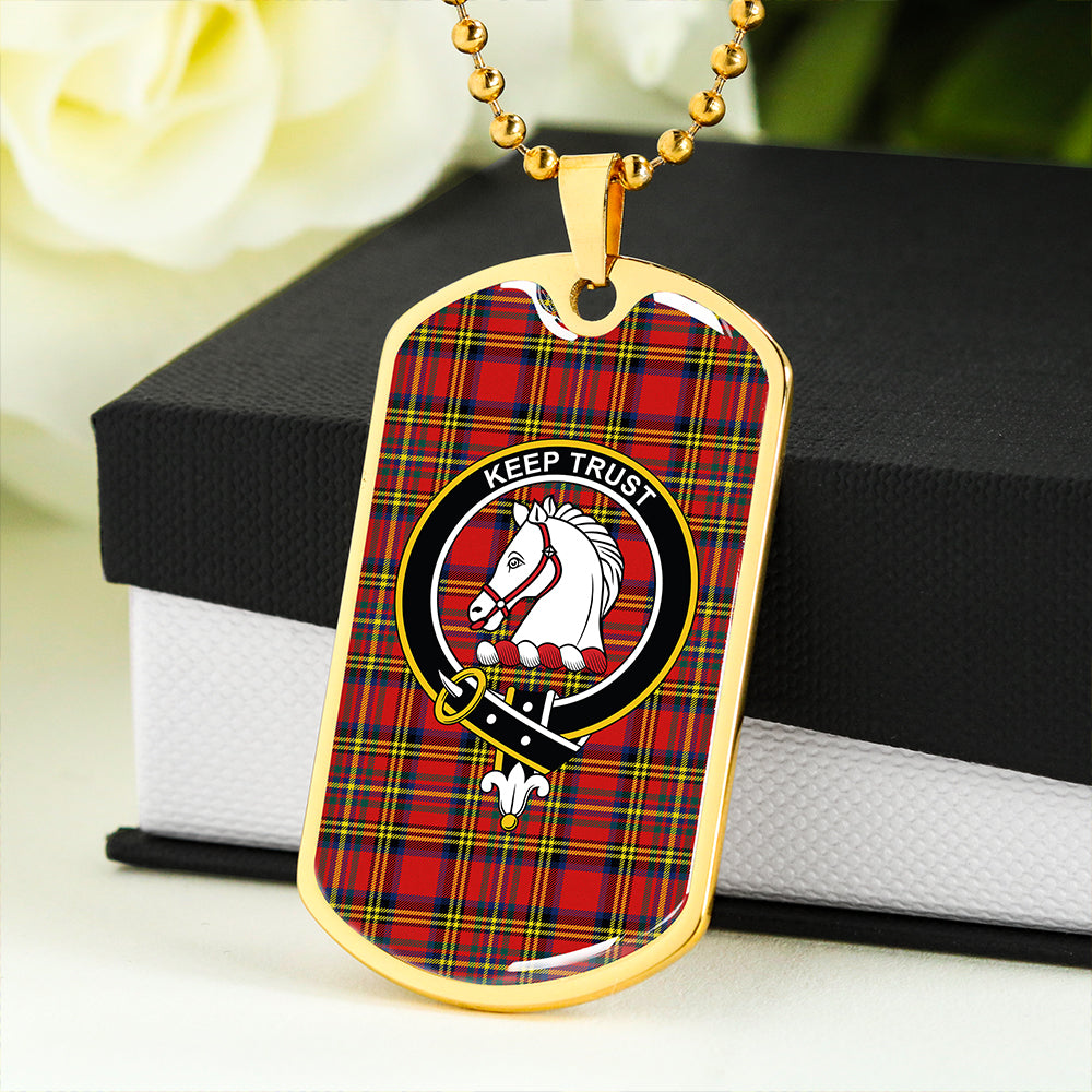 Hepburn Modern Clan Badge Classic Tartan Dog Tag Necklace