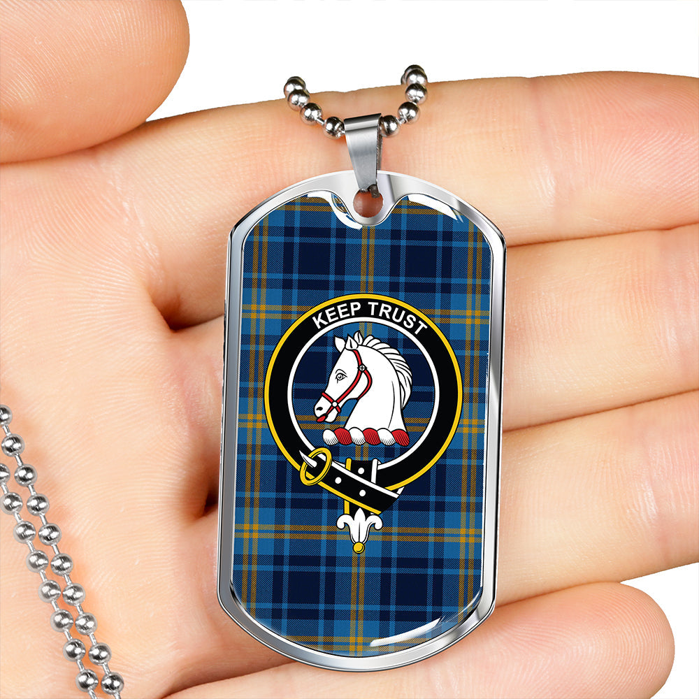 Hepburn #2 Modern Clan Badge Classic Tartan Dog Tag Necklace