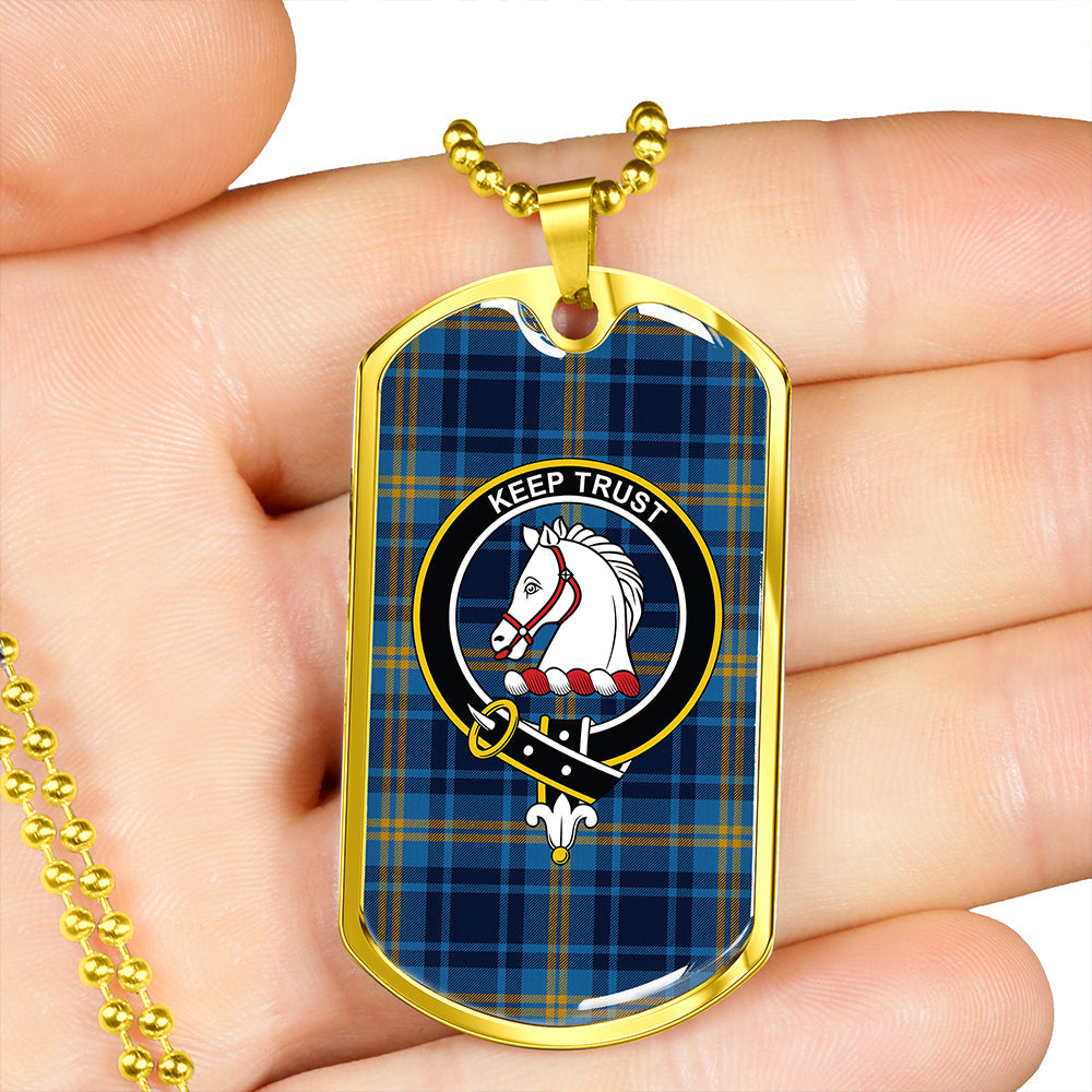 Hepburn #2 Modern Clan Badge Classic Tartan Dog Tag Necklace