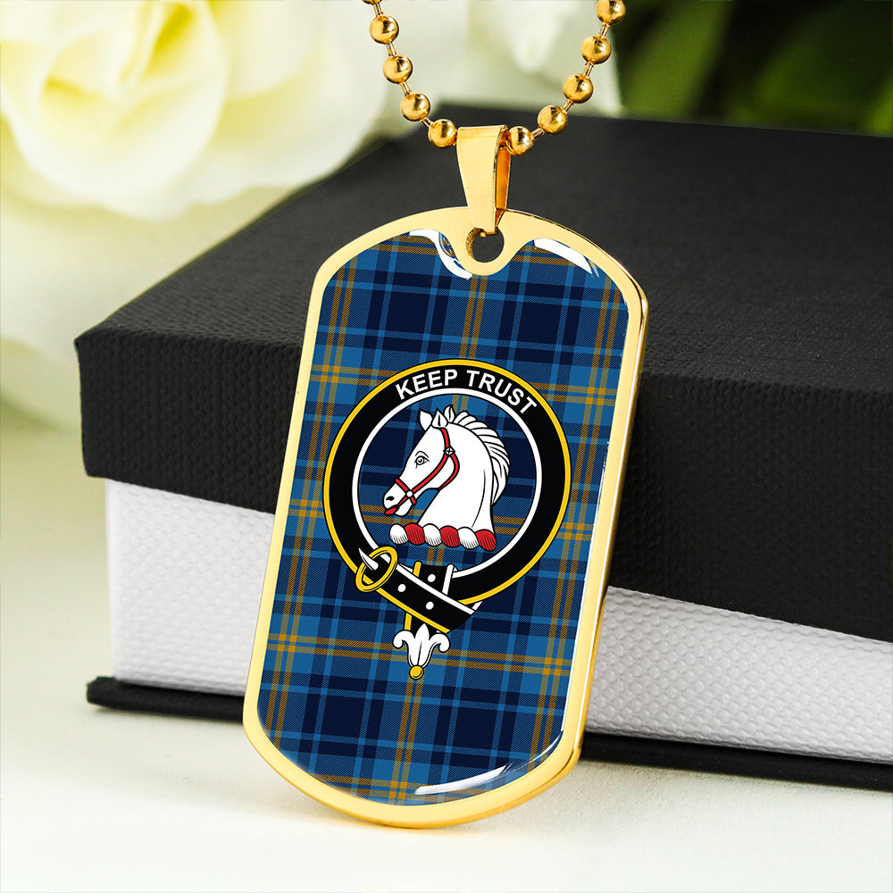Hepburn #2 Modern Clan Badge Classic Tartan Dog Tag Necklace