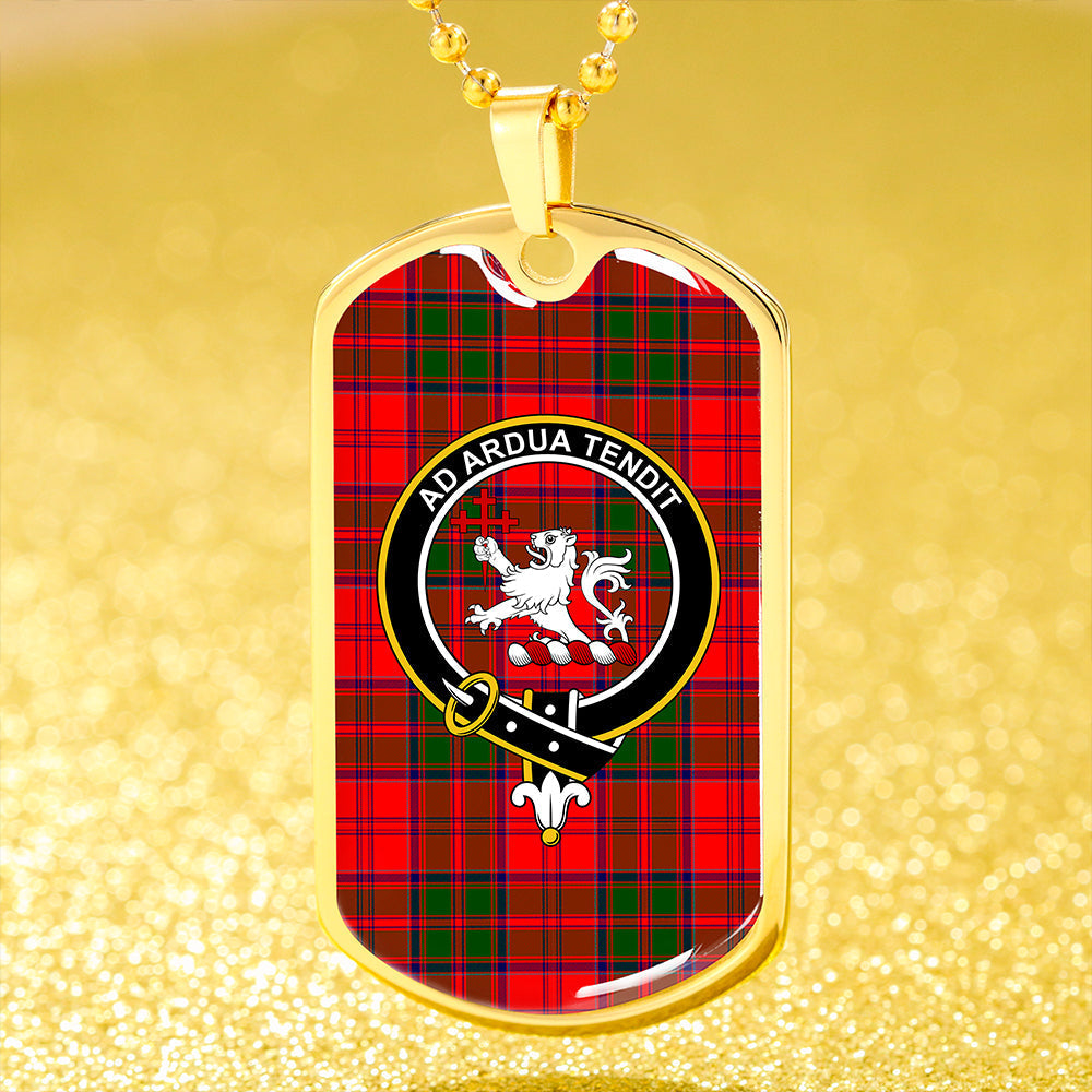 Heron Clan Badge Classic Tartan Dog Tag Necklace