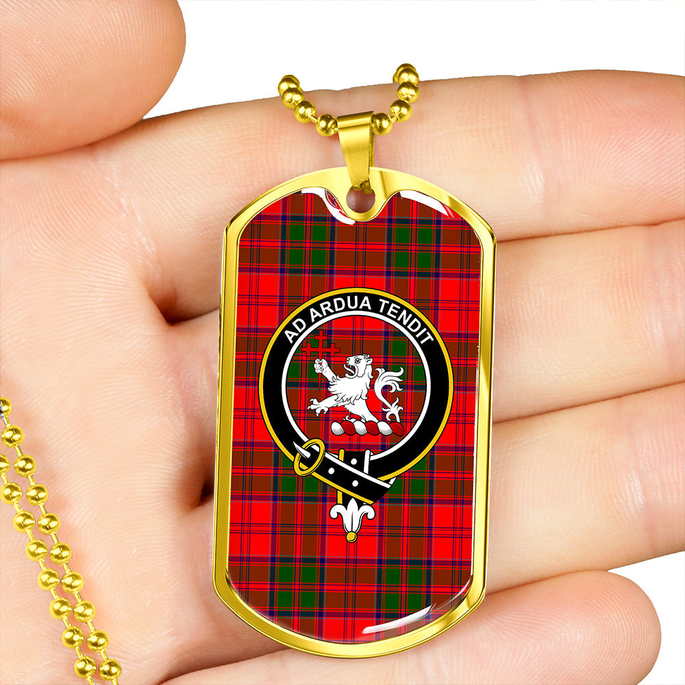 Heron Clan Badge Classic Tartan Dog Tag Necklace